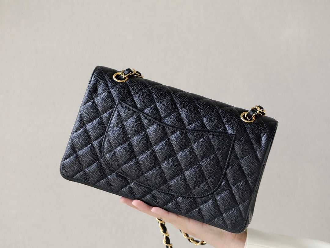 [Luxe]0528 Medium Classic Handbag Grained Calfskin