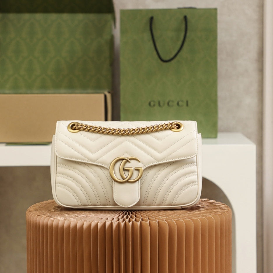 [Luxe]0528 white Small GG Marmont 2.0 Shoulder Bag