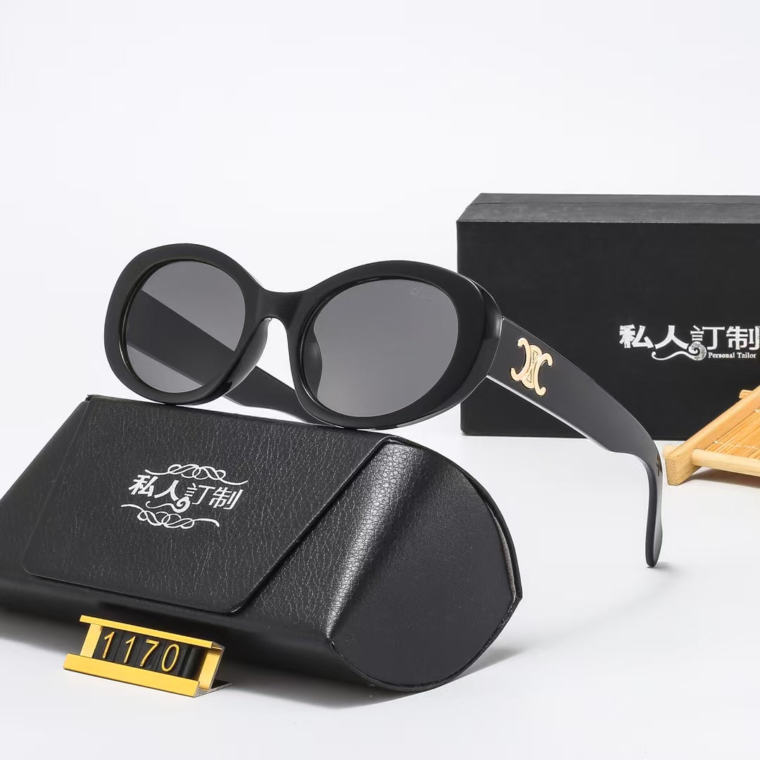 [Luxe]Retro Oval Frame Sunglasses 1170