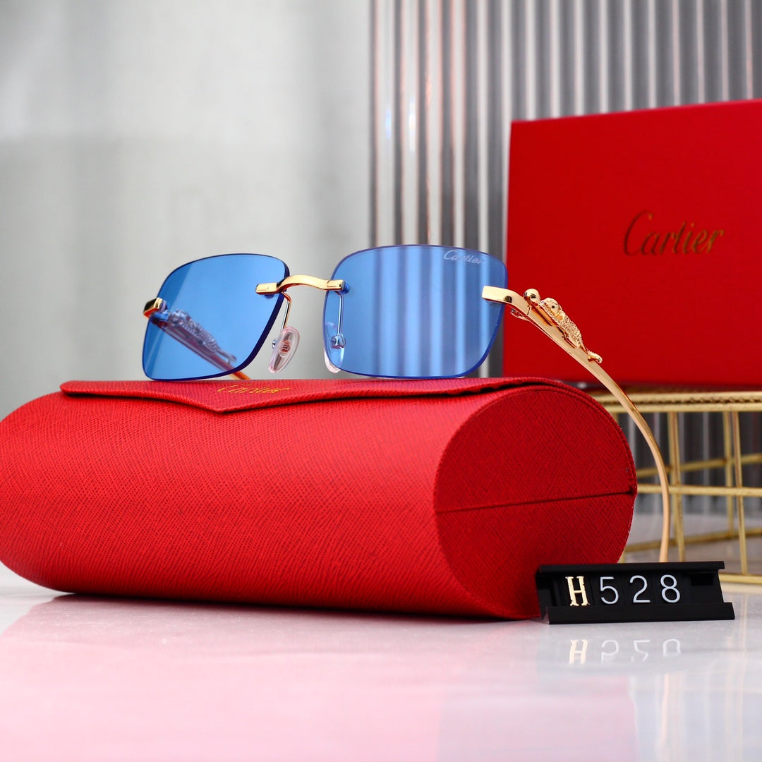 [Luxe]Golden Leopard Frame Sunglasses-With Gift Box