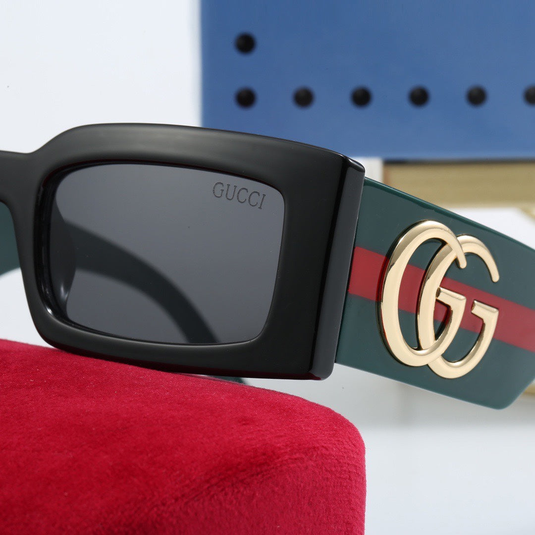[Luxe]Rectangular Sunglasses-With Gift Box