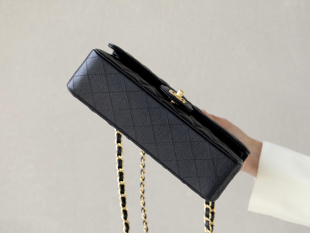 [Luxe]0528 Medium Classic Handbag Grained Calfskin