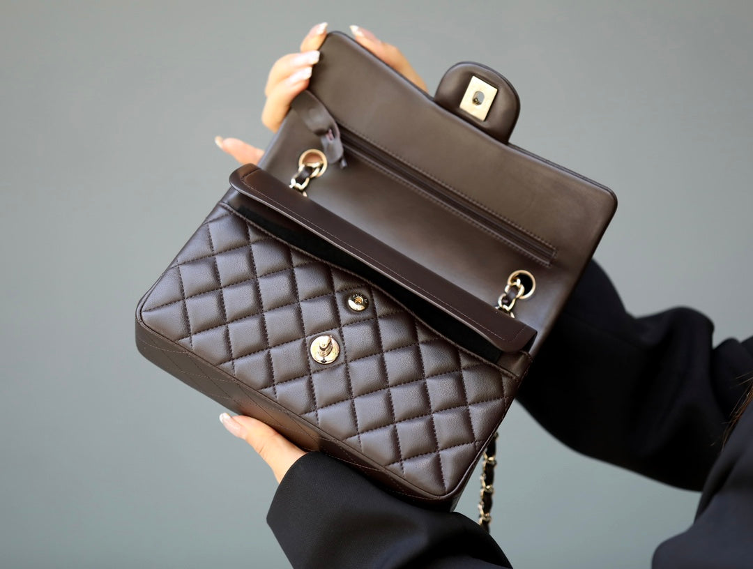 [Luxe]0528 Small Classic Double Flip Cover Chocolate
