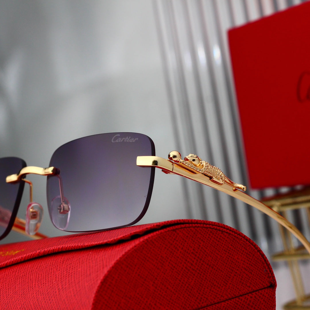 [Luxe]Golden Leopard Frame Sunglasses-With Gift Box