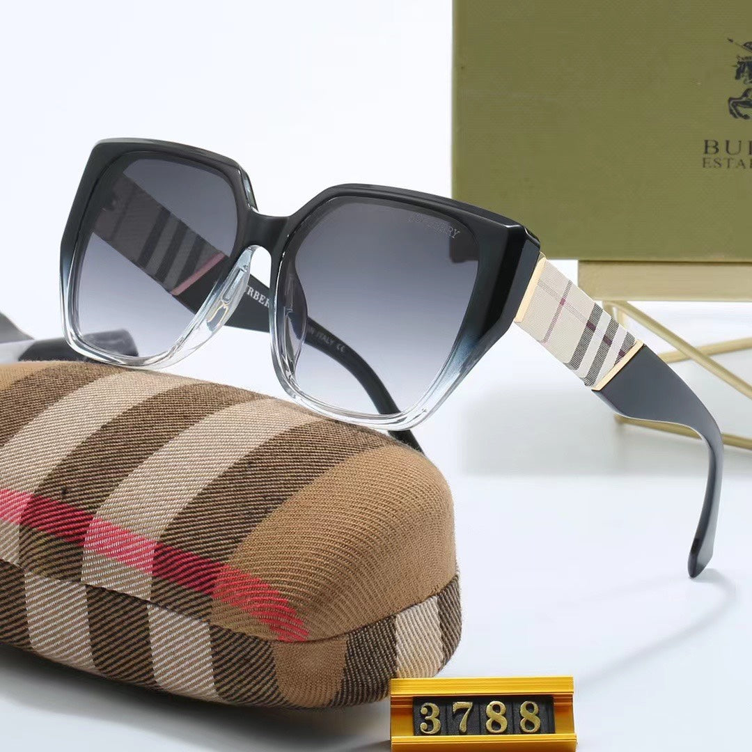 [Luxe]Classic Checkered Frame Sunglasses-With Gift Box