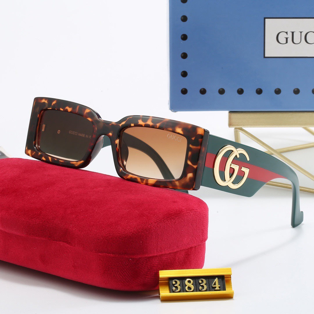 [Luxe]Rectangular Sunglasses-With Gift Box
