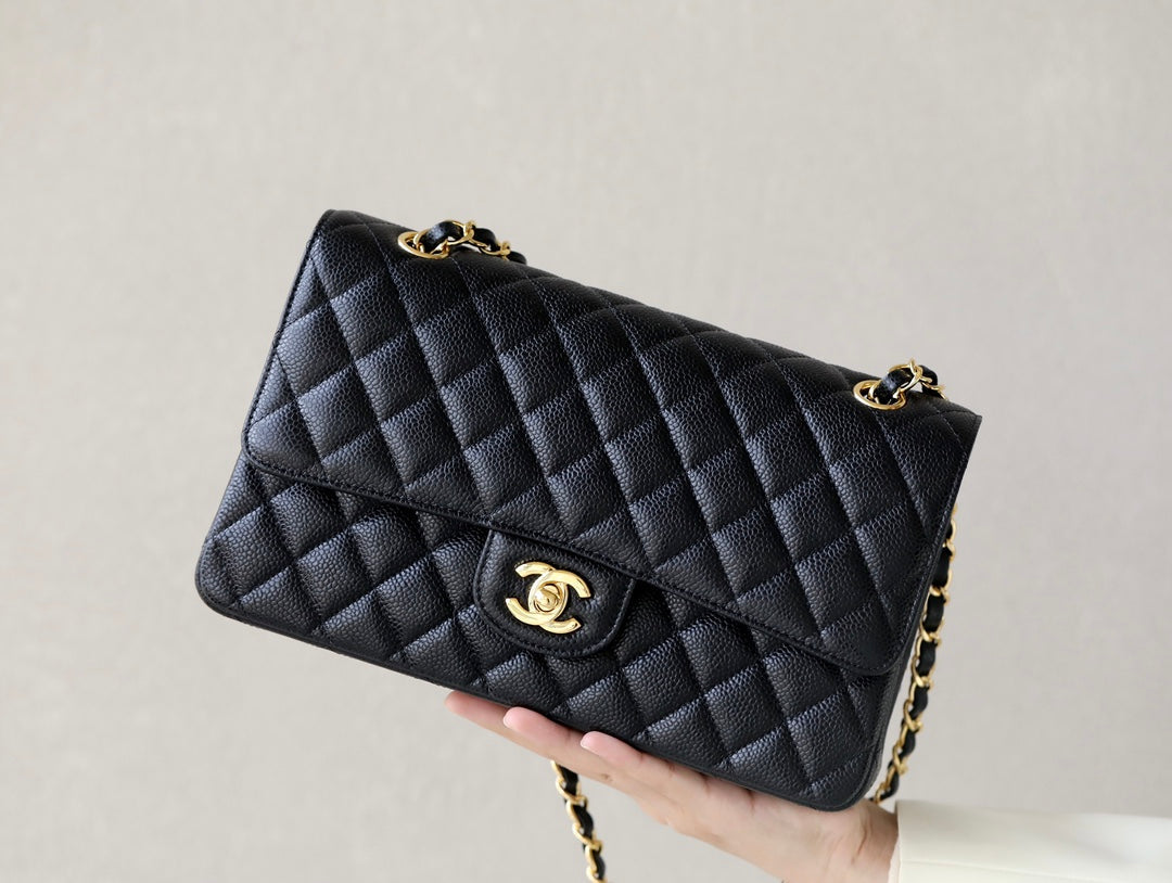[Luxe]0528 Medium Classic Handbag Grained Calfskin