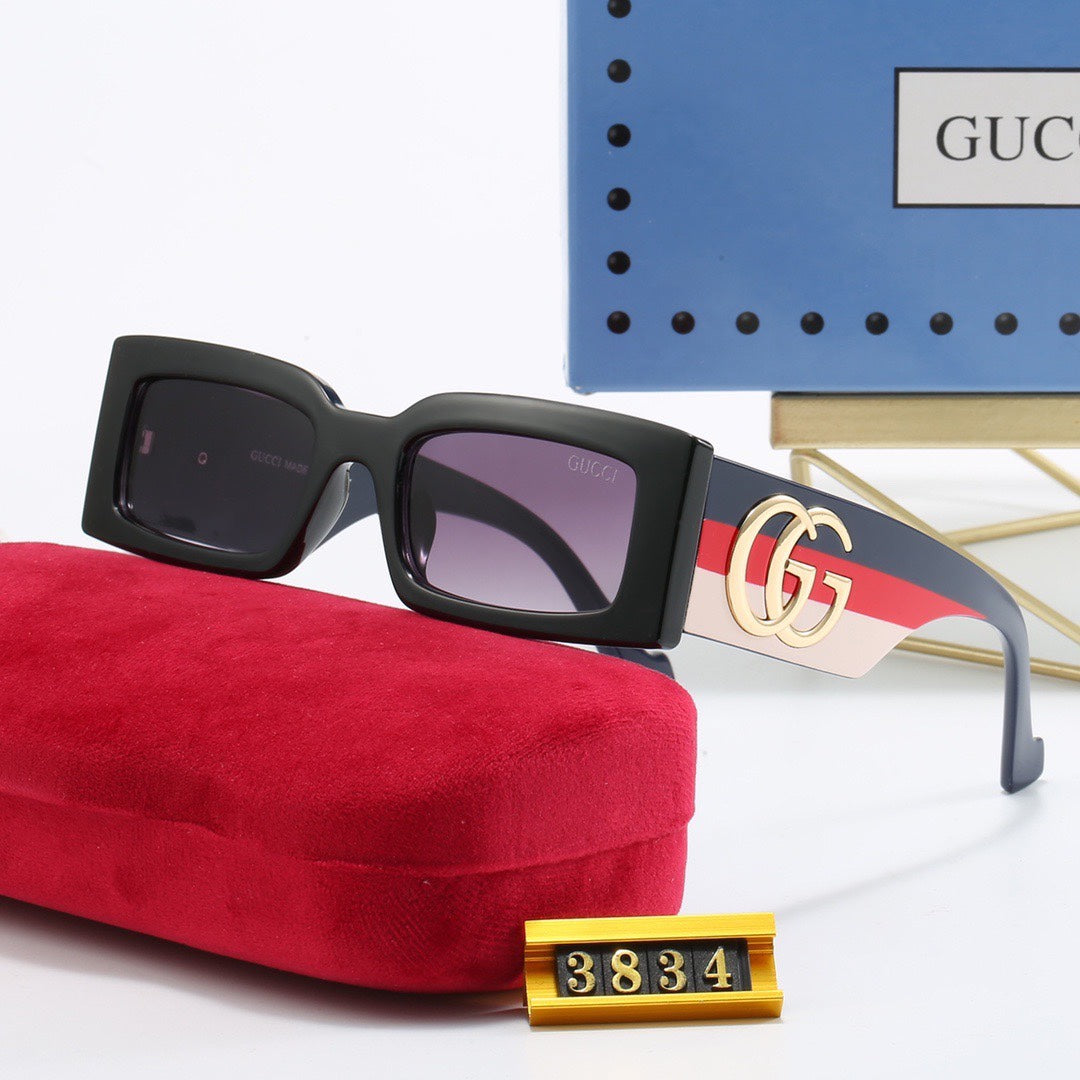[Luxe]Rectangular Sunglasses-With Gift Box