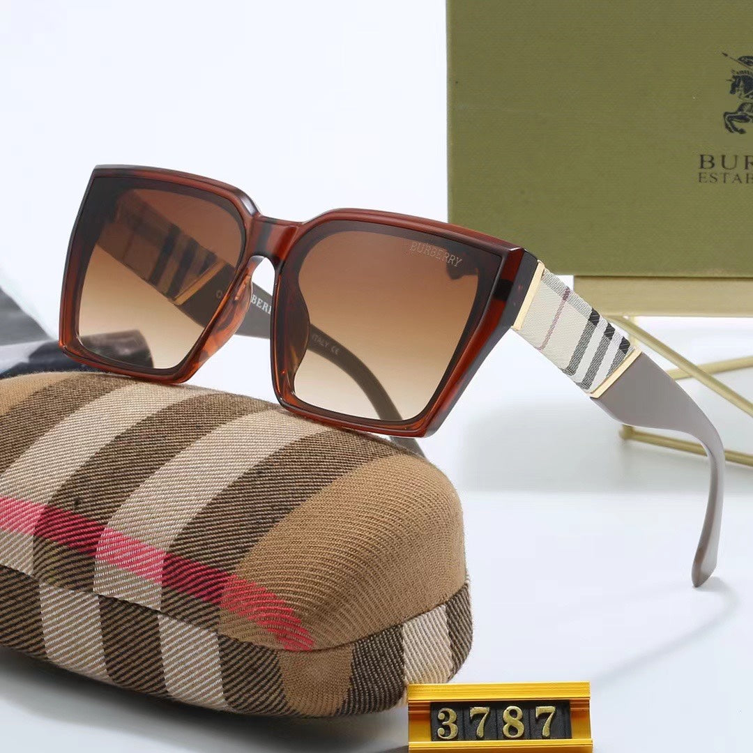 [Luxe]Classic Checkered Square Sunglasses-With Gift Box