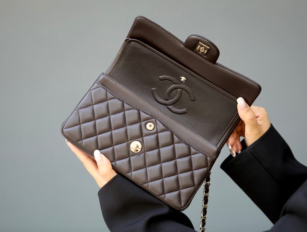 [Luxe]0528 Small Classic Double Flip Cover Chocolate