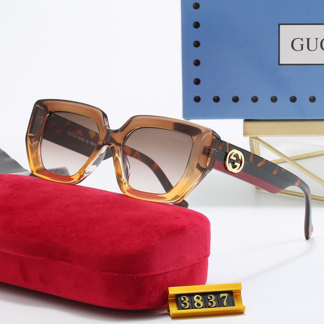 [Luxe]Amber Pattern Sunglasses-With Gift Box