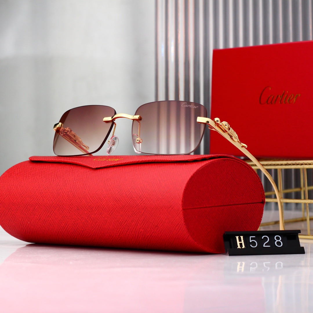 [Luxe]Golden Leopard Frame Sunglasses-With Gift Box