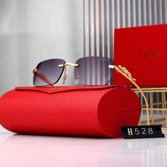 [Luxe]Golden Leopard Frame Sunglasses-With Gift Box