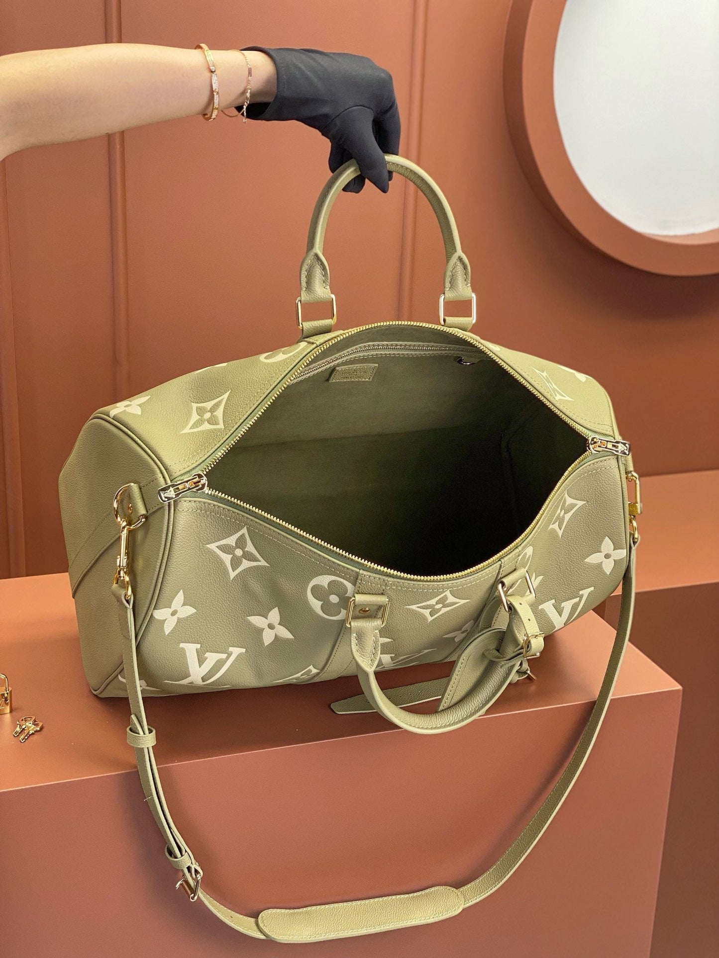[Luxe]0528 Keepall Bandoulière 45 Monogram Empreinte Leather