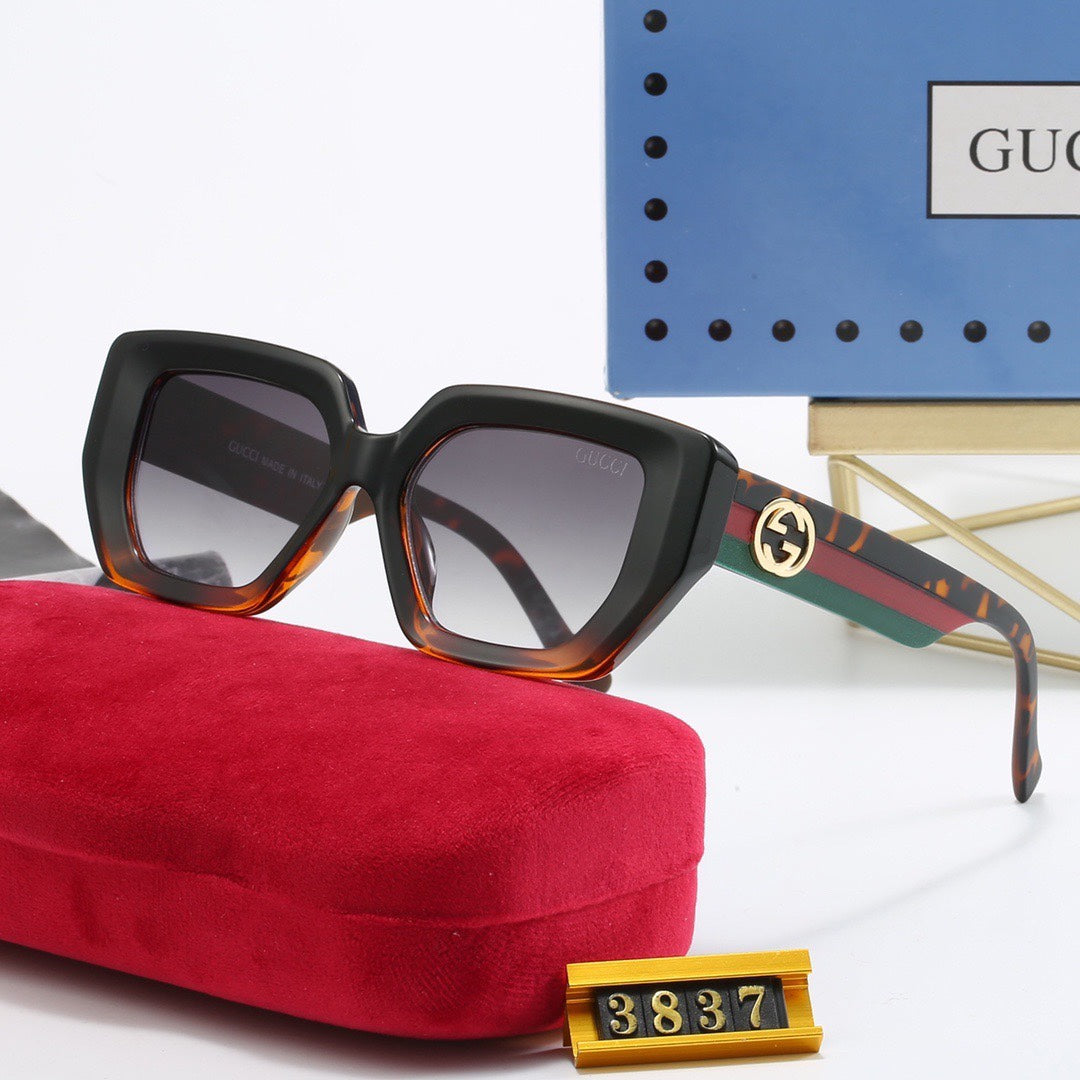 [Luxe]Amber Pattern Sunglasses-With Gift Box