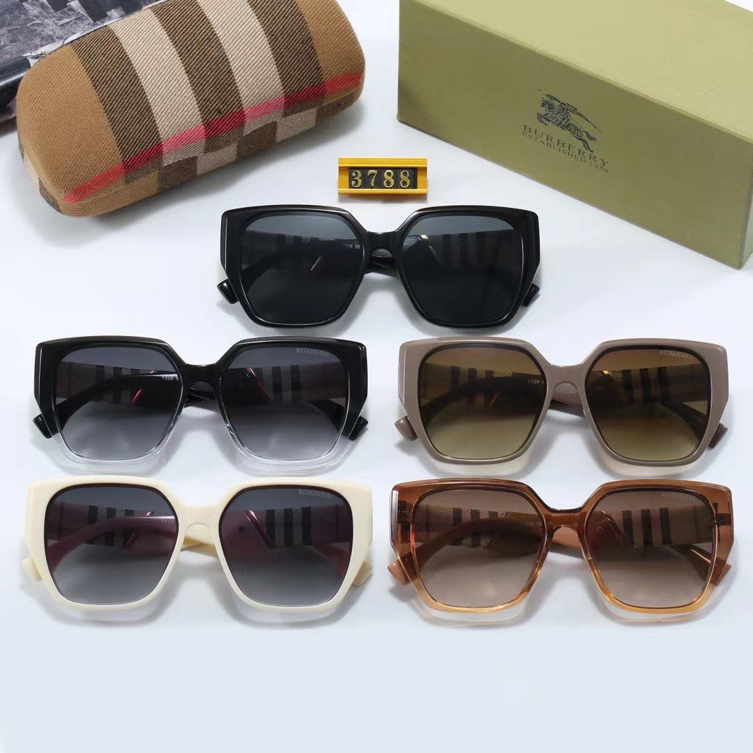[Luxe]Classic Checkered Frame Sunglasses-With Gift Box