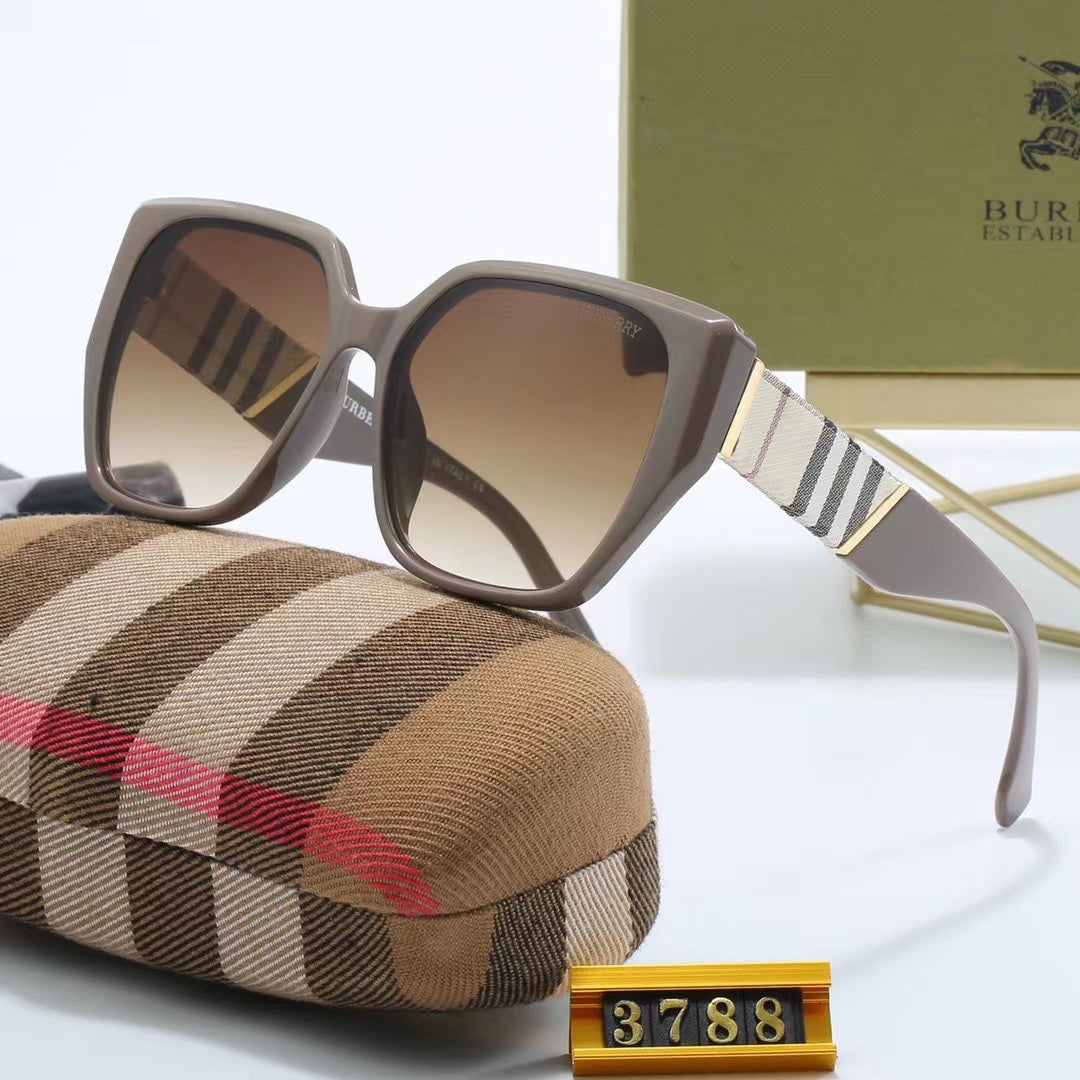 [Luxe]Classic Checkered Frame Sunglasses-With Gift Box