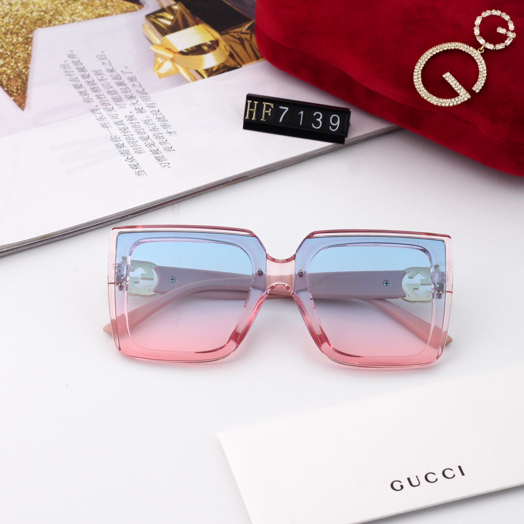 [Luxe]New Square Frame Environmentally Friendly PC Sunglasses 7139